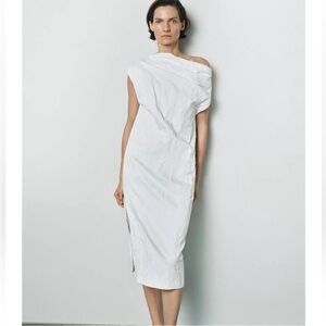 knee length dresses for ladies Zara Dress: White Mini Dress for Bridal Shower